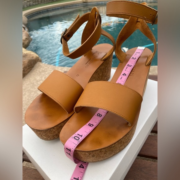 K.Jaques platform leather cork wedge sandals size 41 (10.5-11) - Picture 6 of 11